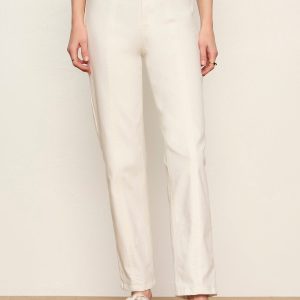 Nixie Slim Straight Ankle Jean Chalk
