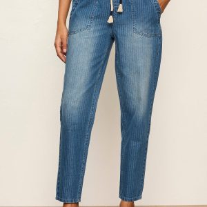 Stella Soft Barrel Jean Railroad Stripe