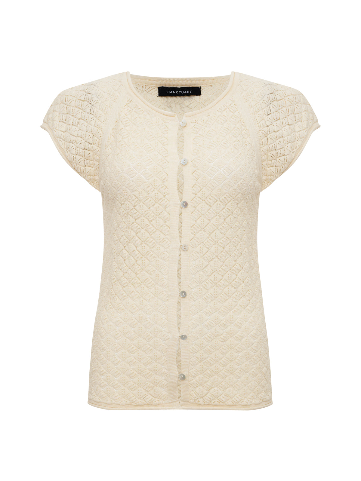 All In Pointelle Button Top Collagen - Image 6