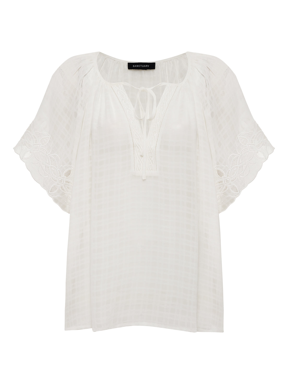 Easy Brunch Embroidered Blouse Chalk - Image 8
