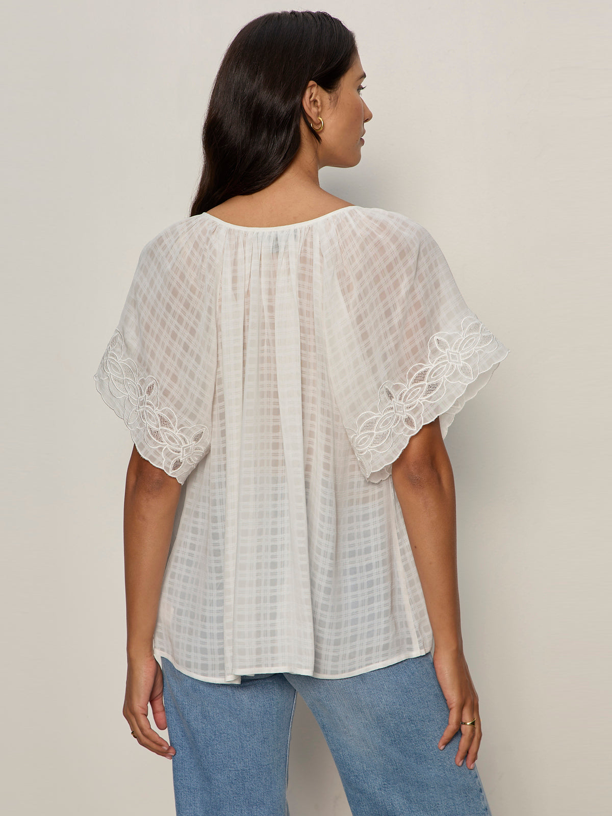 Easy Brunch Embroidered Blouse Chalk - Image 2