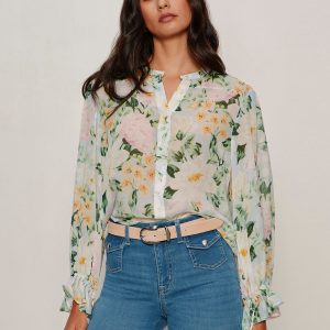 Femme Muse Button Blouse Spring Floral