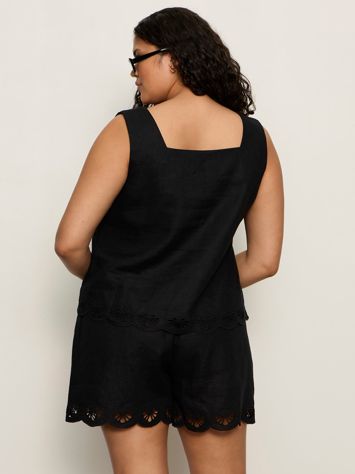 Almost There Linen Top Black Extended Sizing - Image 2