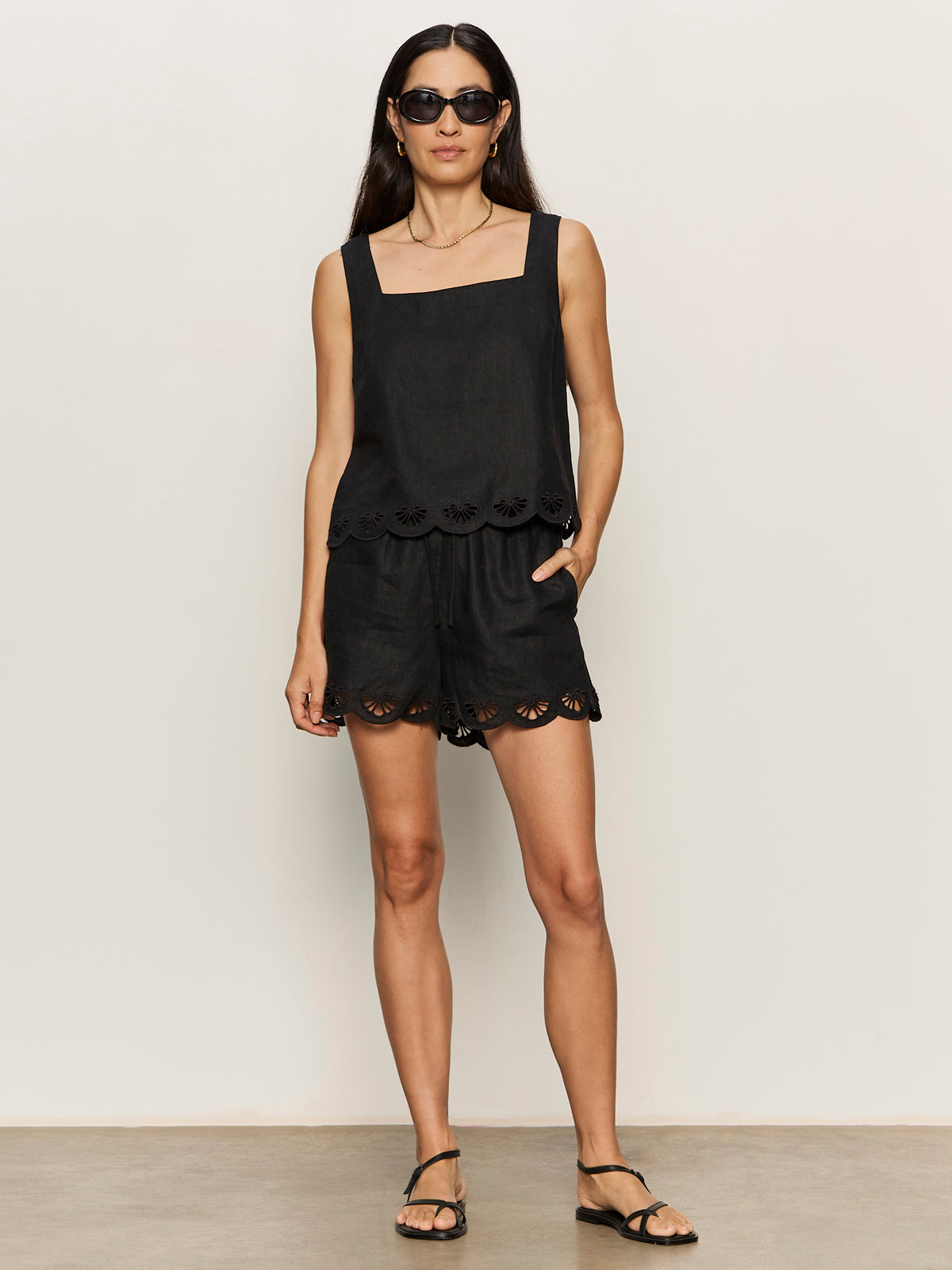 Almost There Linen Top Black - Image 5