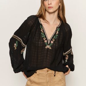 Raye Embroidered Blouse Black