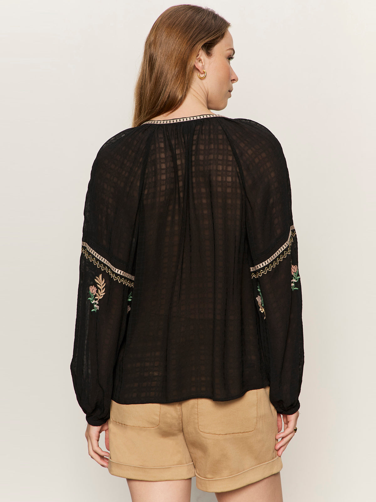 Raye Embroidered Blouse Black - Image 2