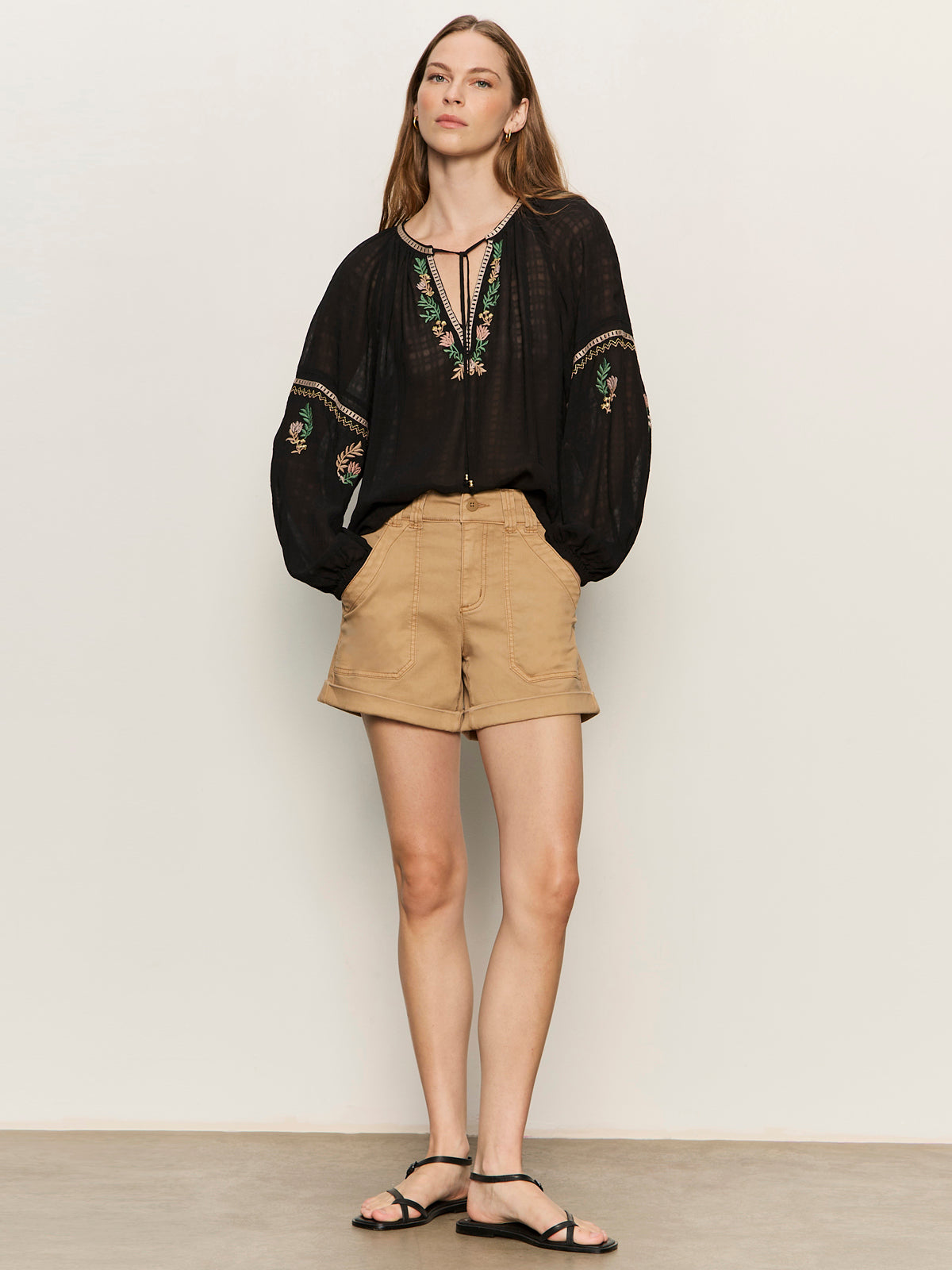 Raye Embroidered Blouse Black - Image 5