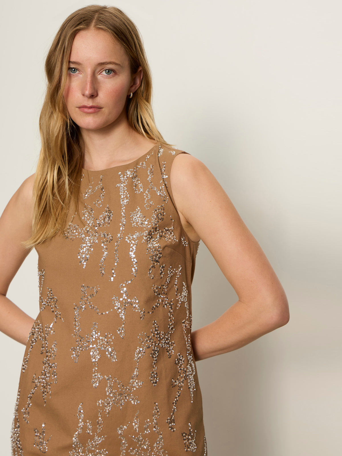 Better Place Embellished Dress Toasted Coconut - Image 3