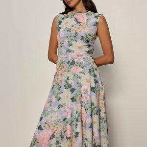 New Day Mesh Midi Dress Spring Floral