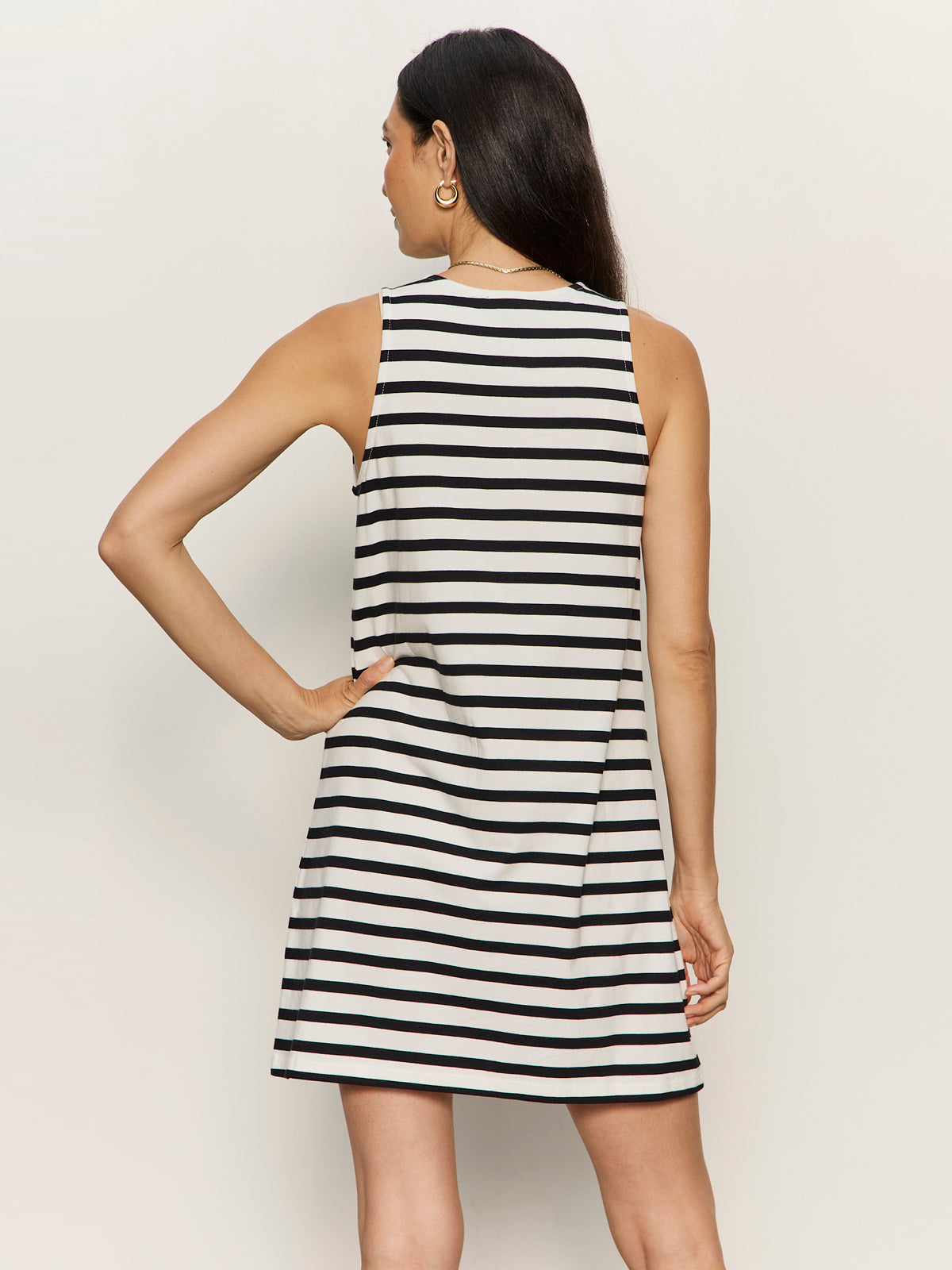 On The Yacht Shift Dress Chalk And Black Stripe - Image 2