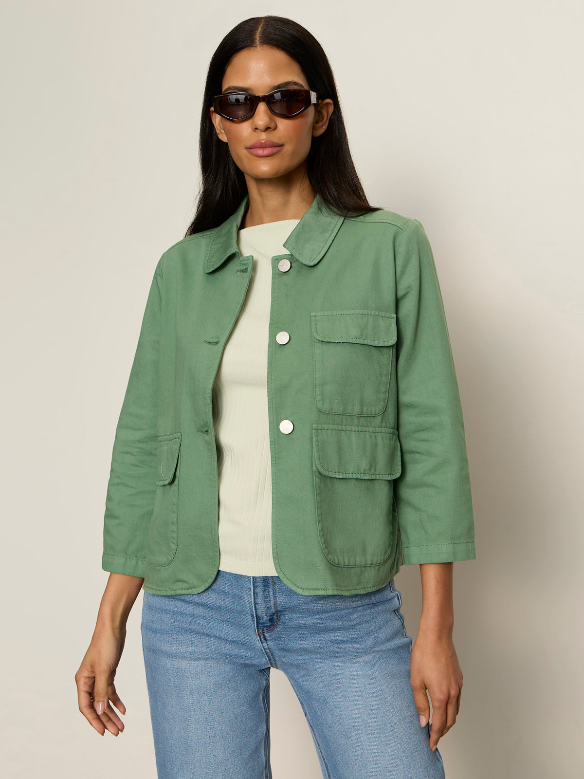 Crop Chore Jacket Green Juice