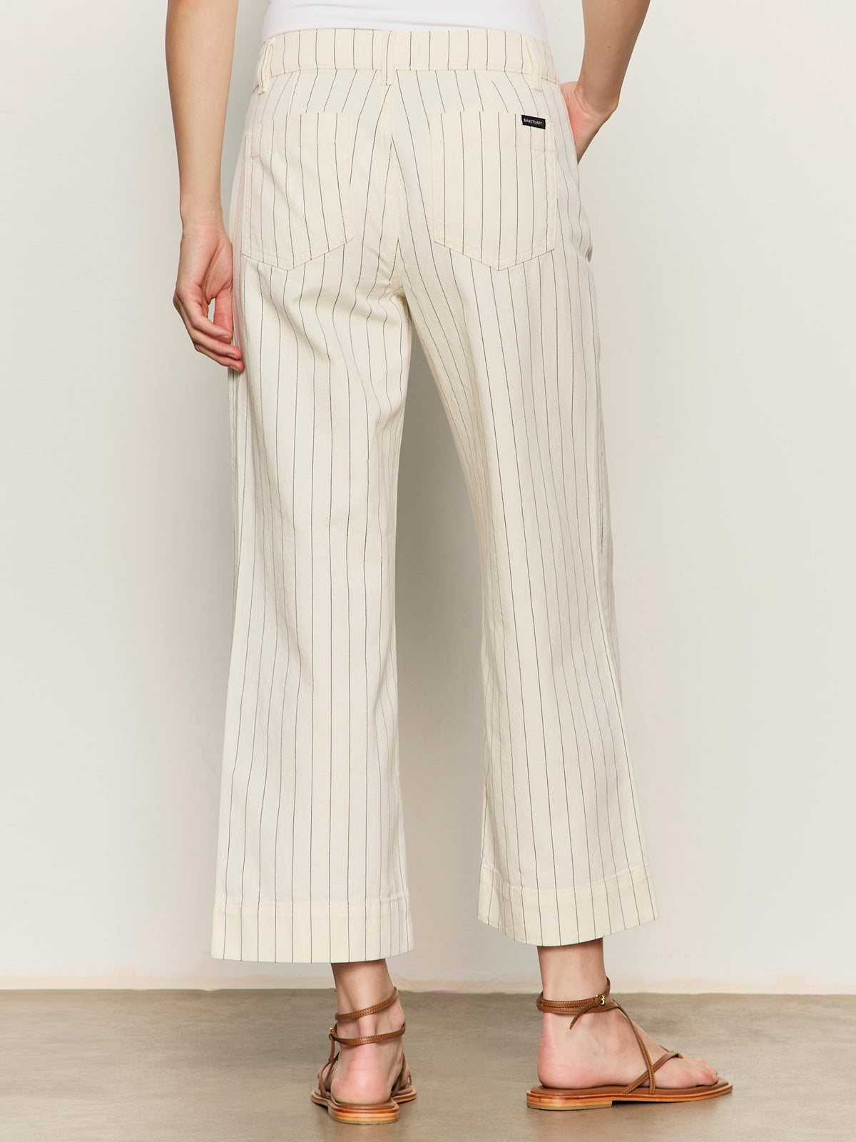 The Marine Jean Crop Bleached White Pinstripe Petite Sizing - Image 3