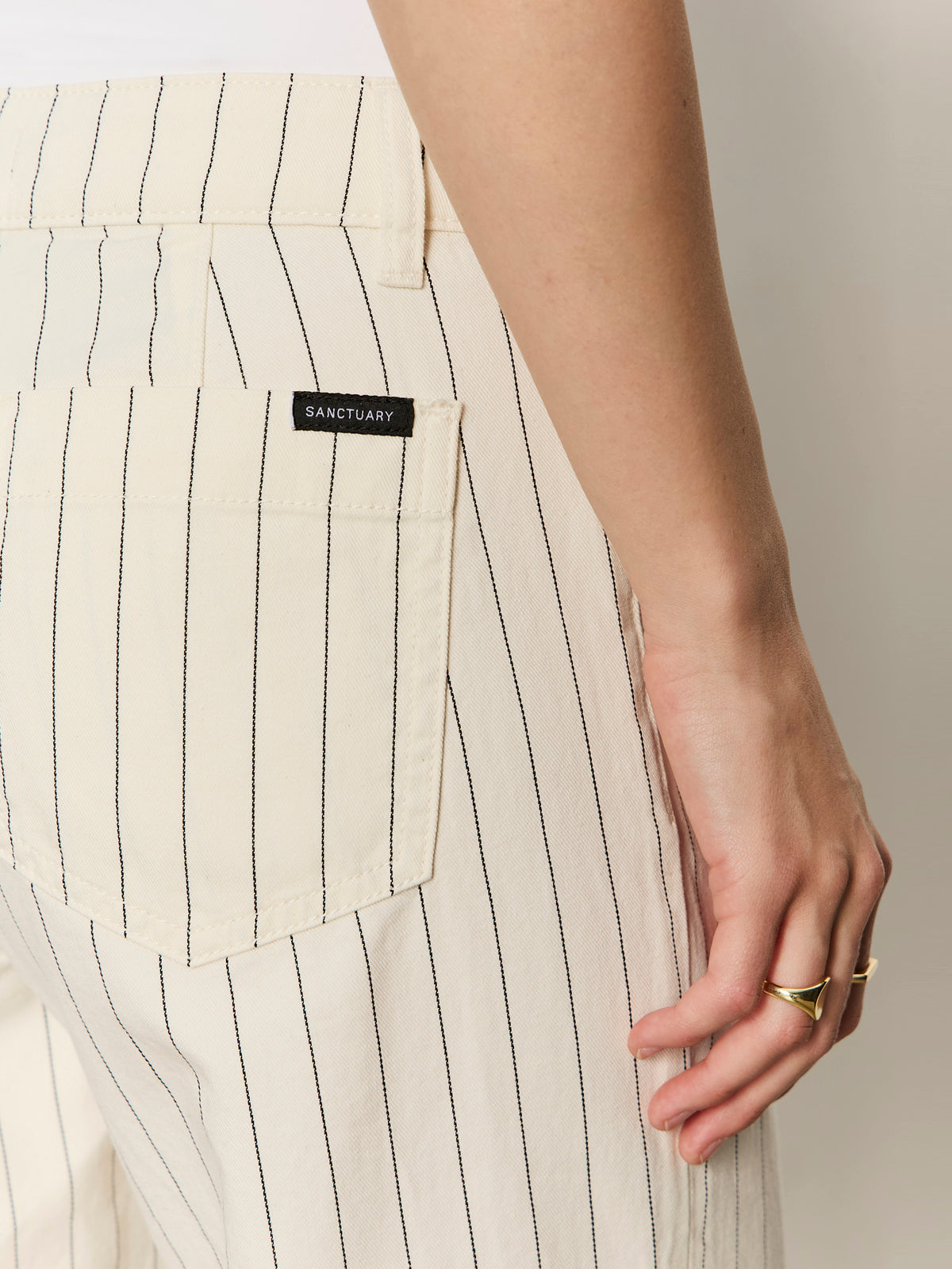 The Marine Jean Crop Bleached White Pinstripe Petite Sizing - Image 4
