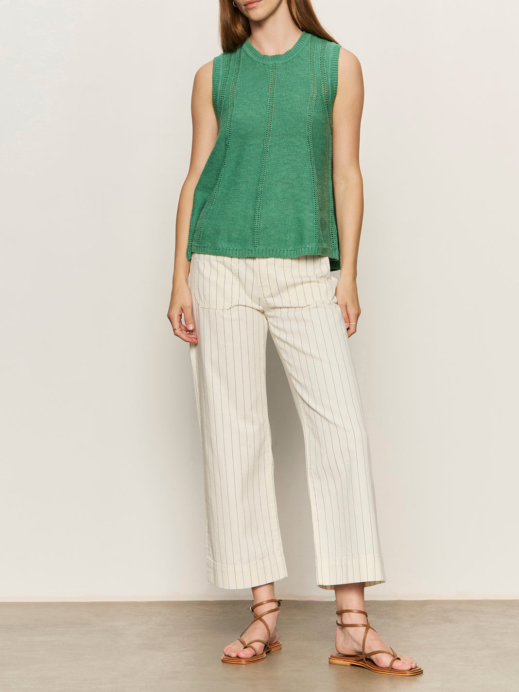 The Marine Jean Crop Bleached White Pinstripe Petite Sizing - Image 6