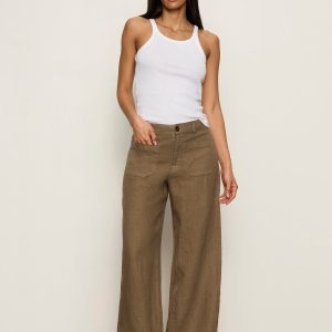 The Linen Marine Wide Leg Pant Timber