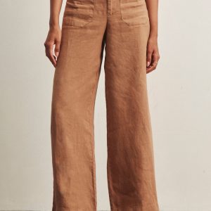 The Linen Marine Wide Leg Toasted Coconut