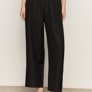 Scout Linen Barrel Pant Black