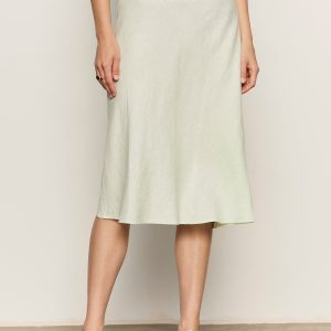 Everyday Linen Slip Skirt Green Mist