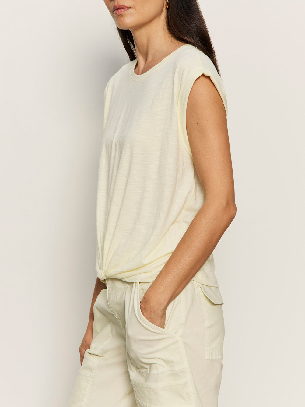 Knotted Muscle Tee Lemon Drop Petite Sizing - Image 3
