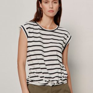 Knotted Muscle Tee Chalk/Black Stripe