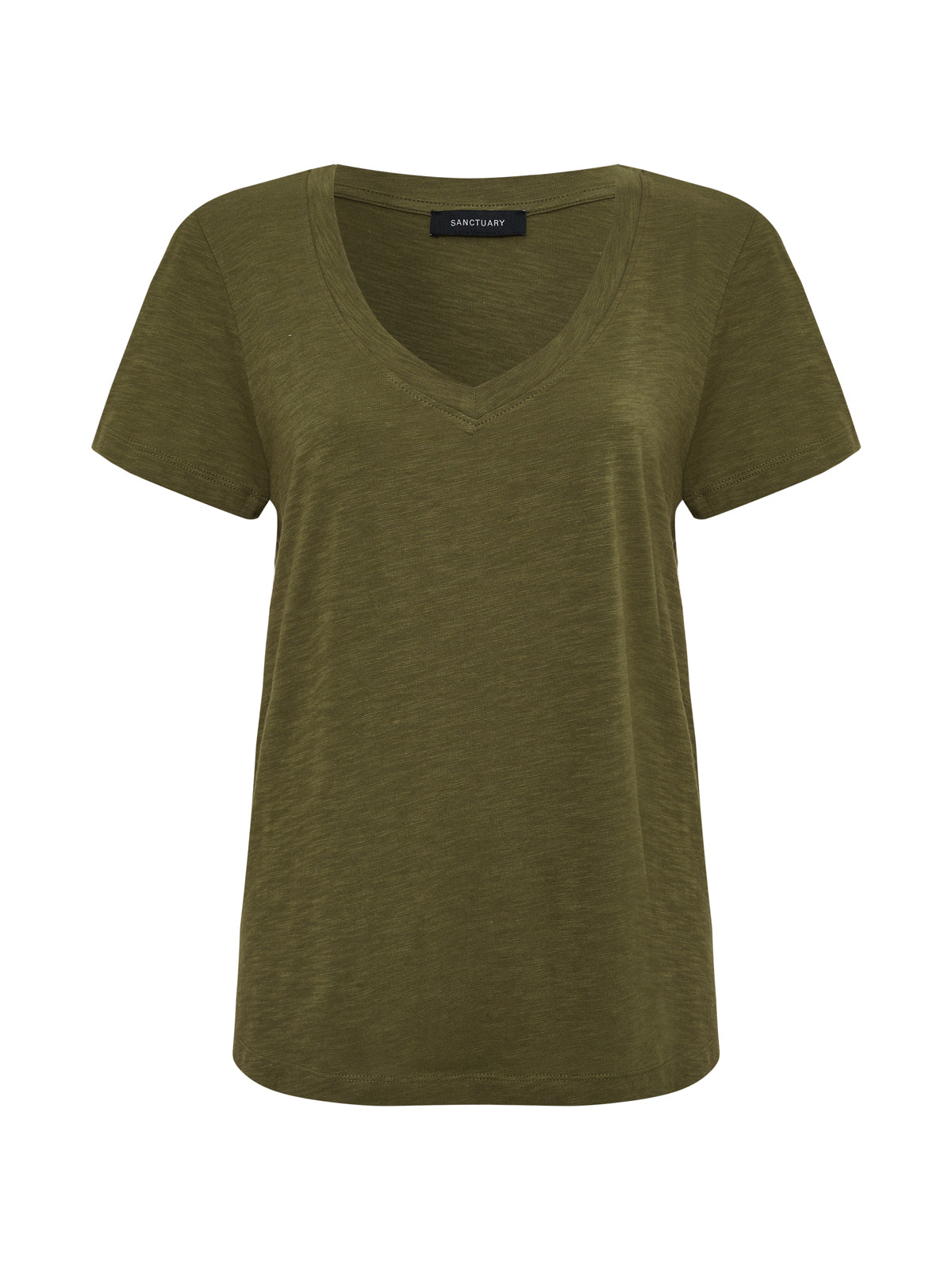 Soft V Neck Tee Burnt Olive - Image 5