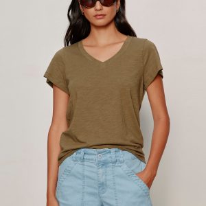 Soft V Neck Tee Burnt Olive