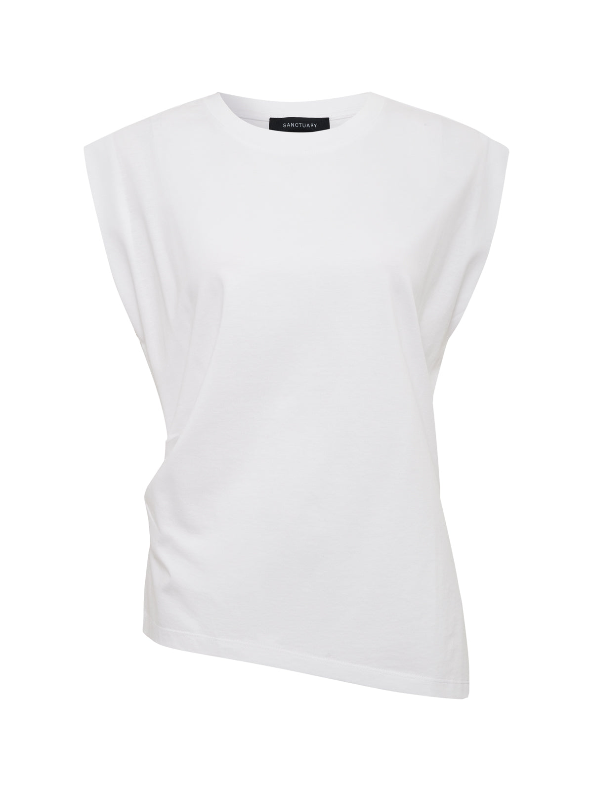 Pleated Muscle Tee White - Image 7