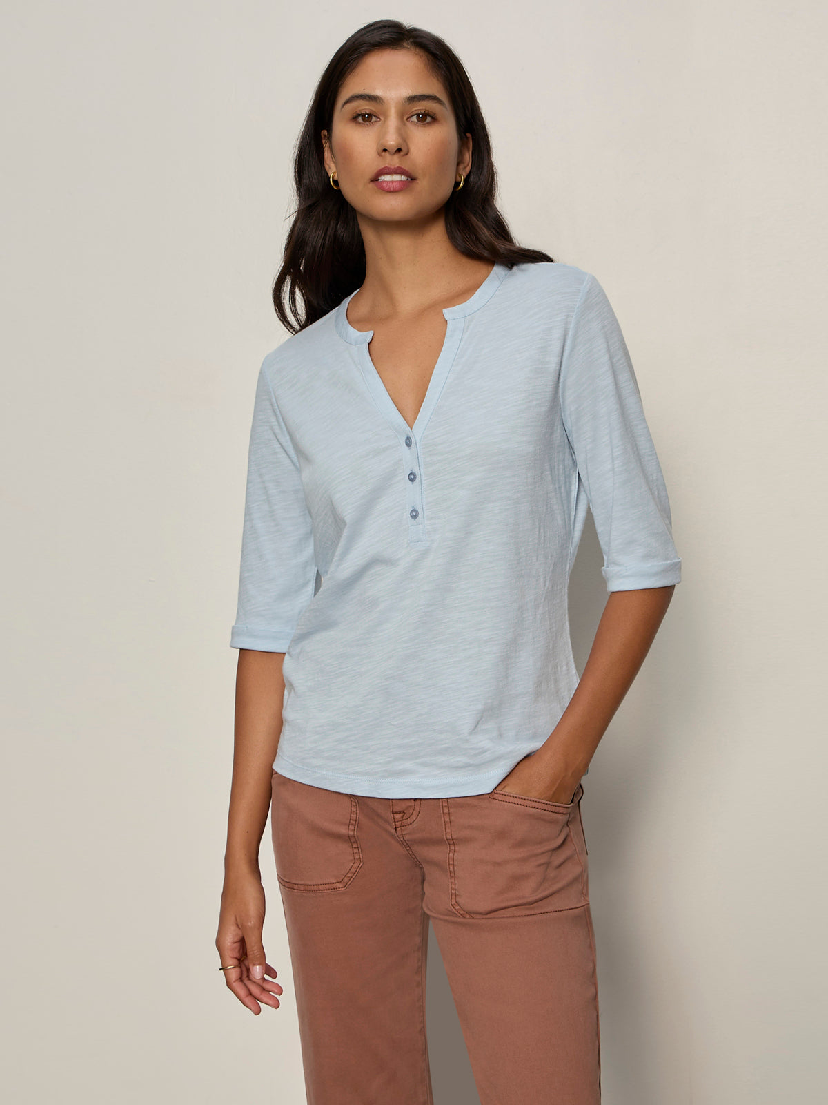 Rolled Sleeve Tee Blue Aura - Image 4