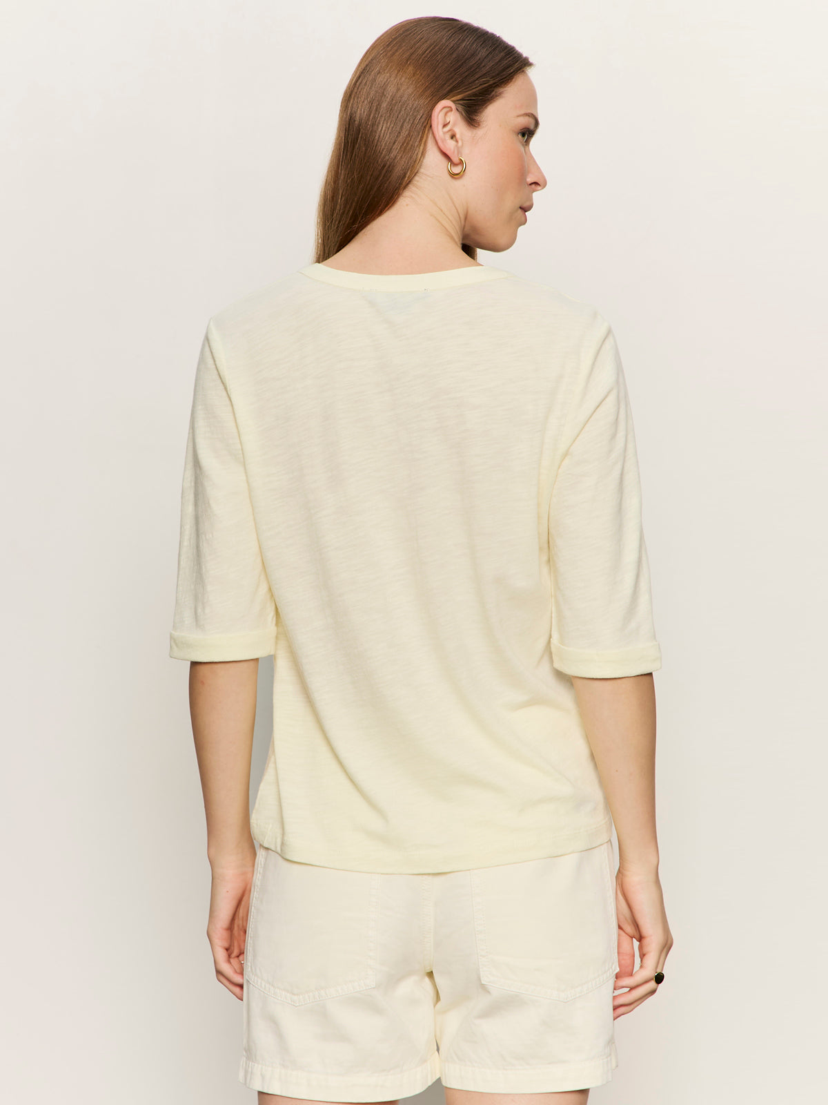 Rolled Sleeve Tee Lemon Drop - Image 2