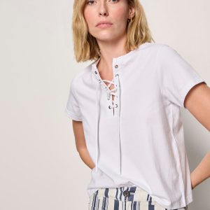 Lace Up Timeless Tee White