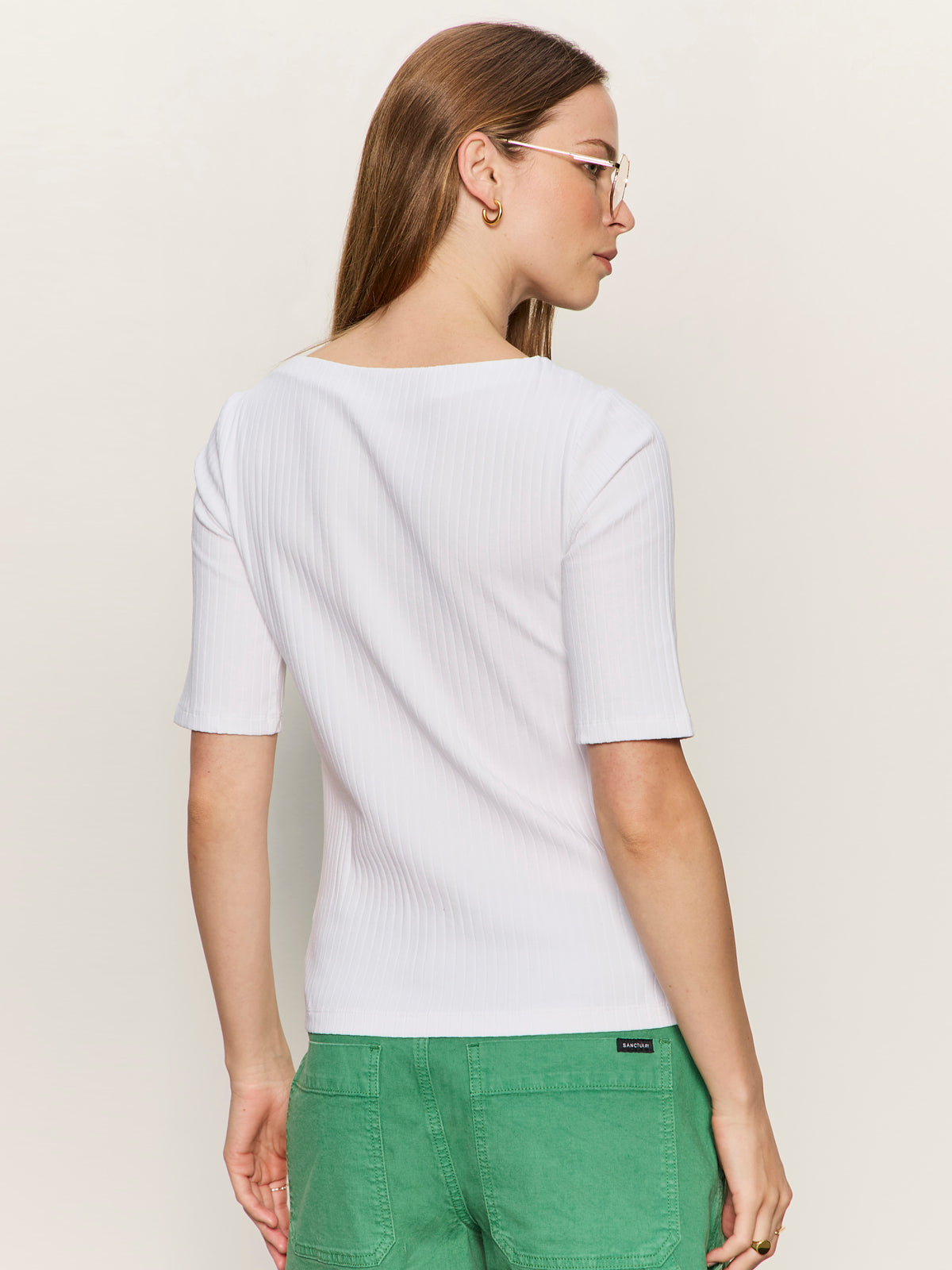 Boatneck Ribbed Top White - Image 2