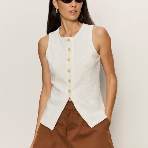 Nothing Extra Knit Vest Chalk