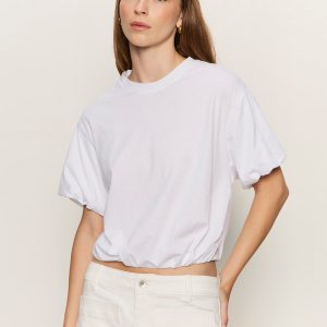 Pleat Bubble Tee White