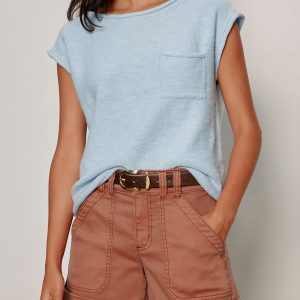 Easy Sweater Tee Blue Aura Petite Sizing