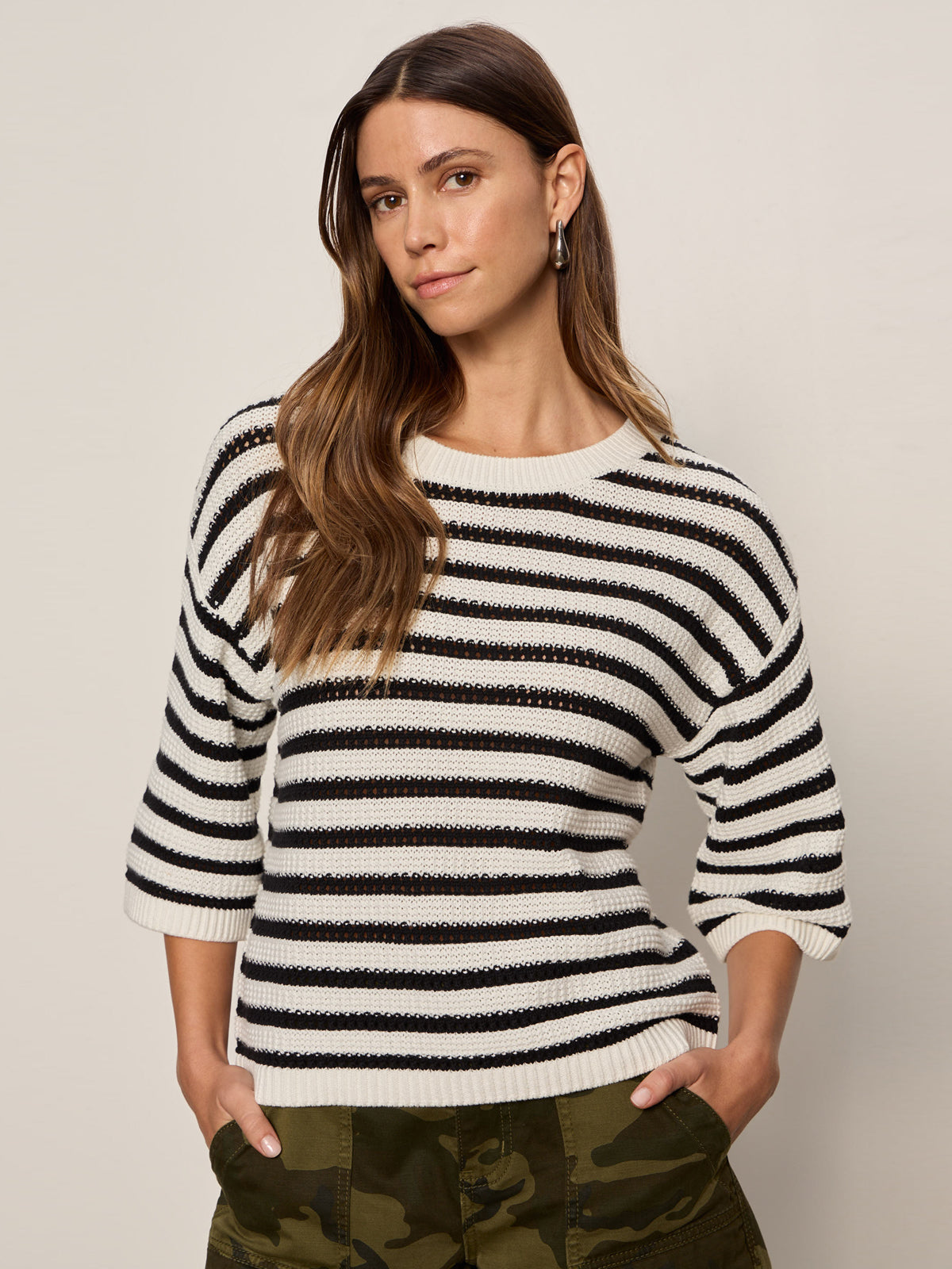 Elle Sweater Tee Black/Chalk