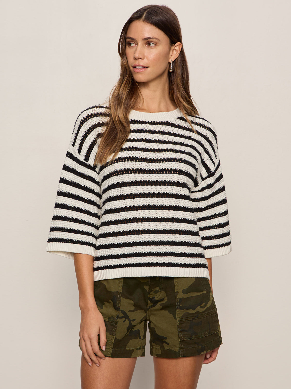 Elle Sweater Tee Black/Chalk - Image 3