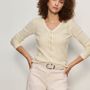 Everyday Pointelle Cardigan Collagen