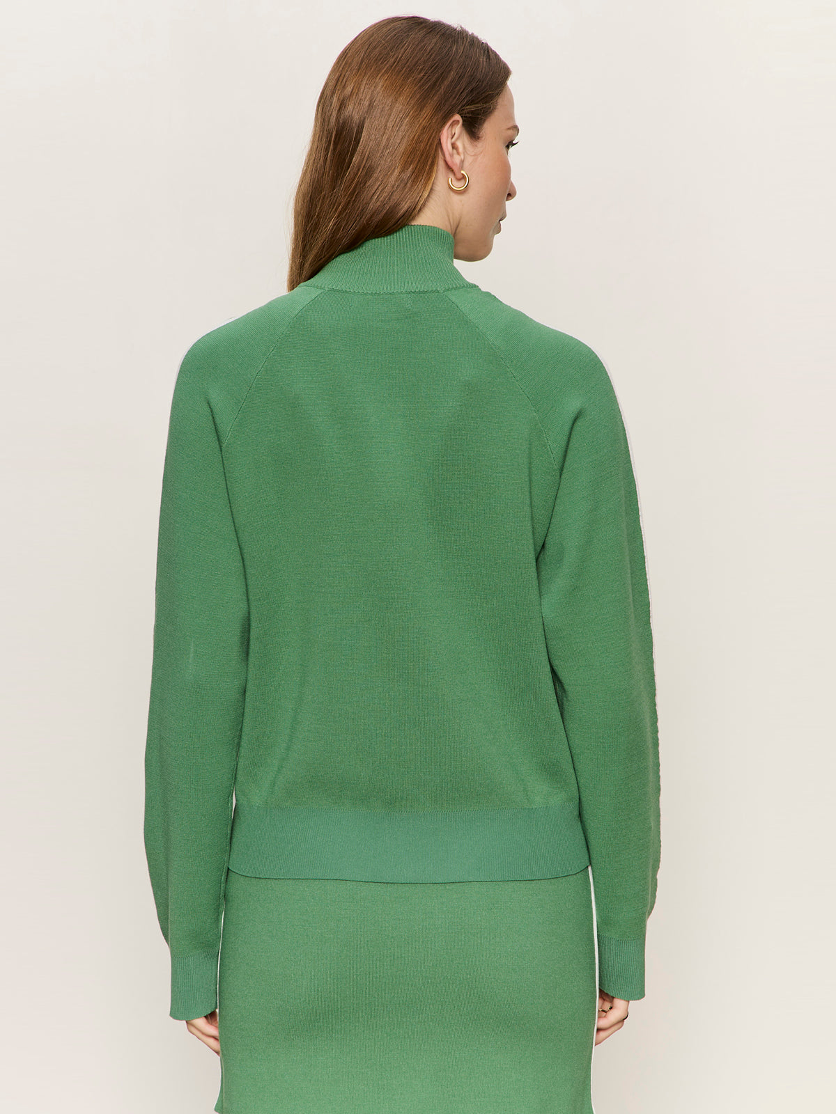 Places To Be Knit Track Jacket Green Juice/Chalk - Image 4