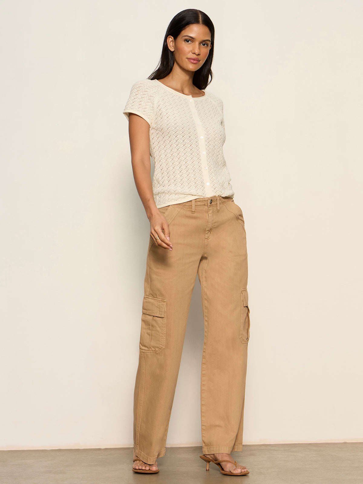 All In Pointelle Button Top Collagen - Image 5