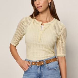 Going Places Pointelle Sweater Lemon Drop