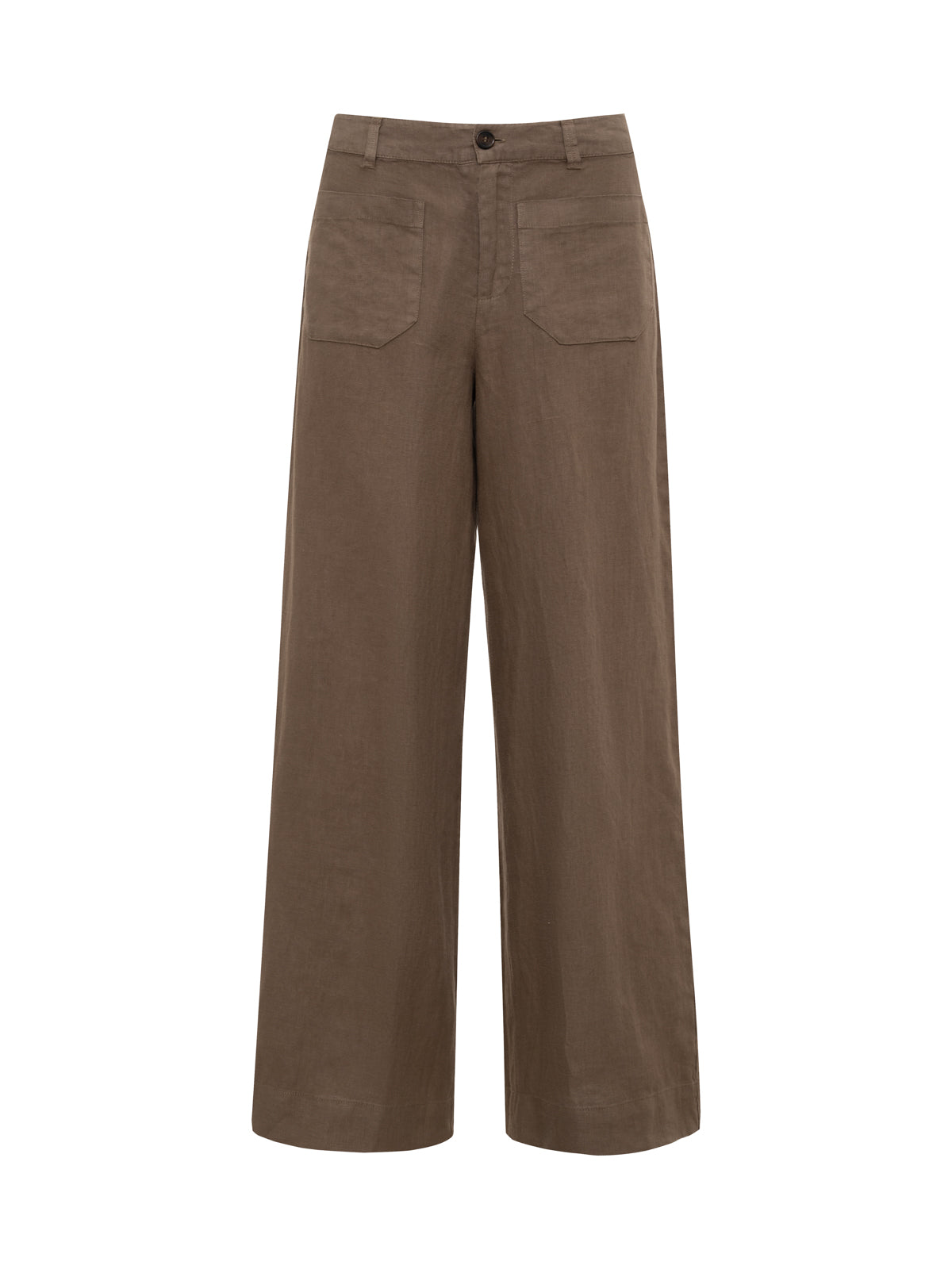 The Linen Marine Wide Leg Pant Timber - Image 6