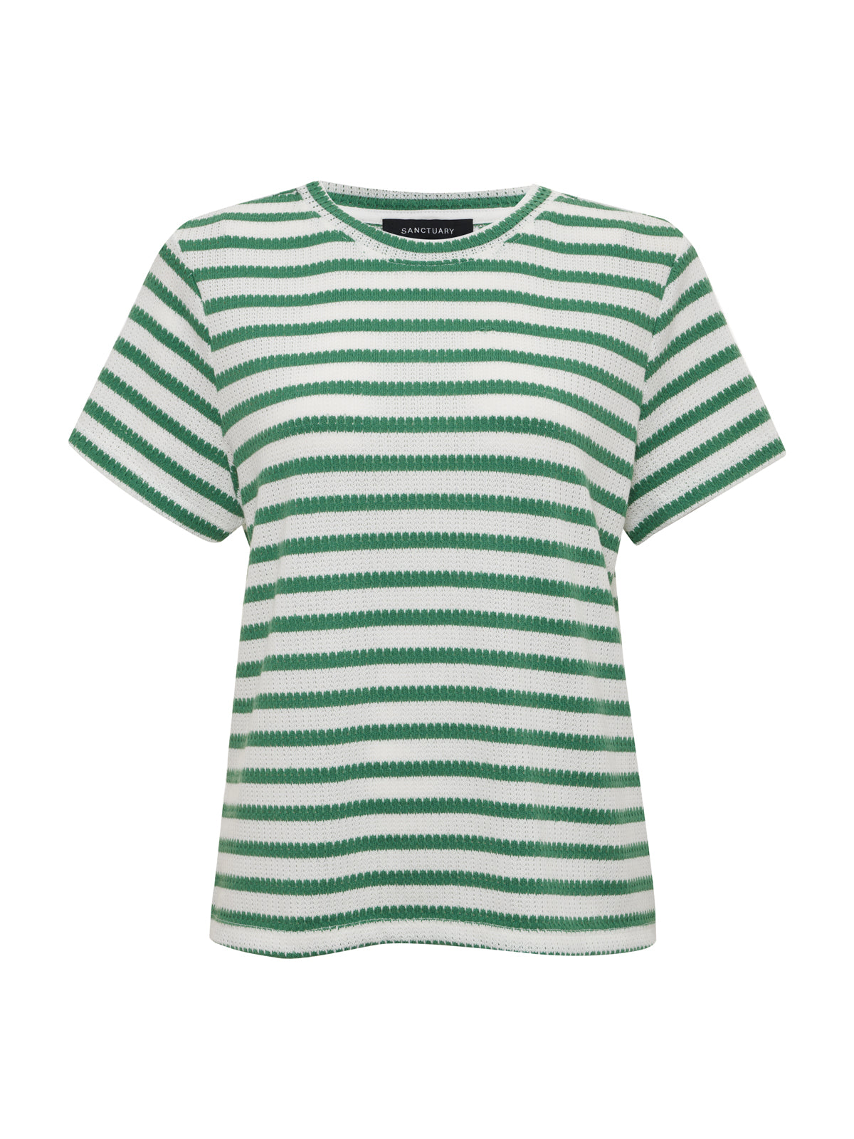Perfect Textured Tee Chalk/Green Juice Strip Extended Sizing - Image 6