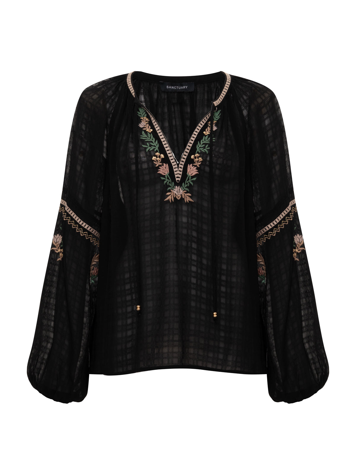 Raye Embroidered Blouse Black Extended Sizing - Image 6