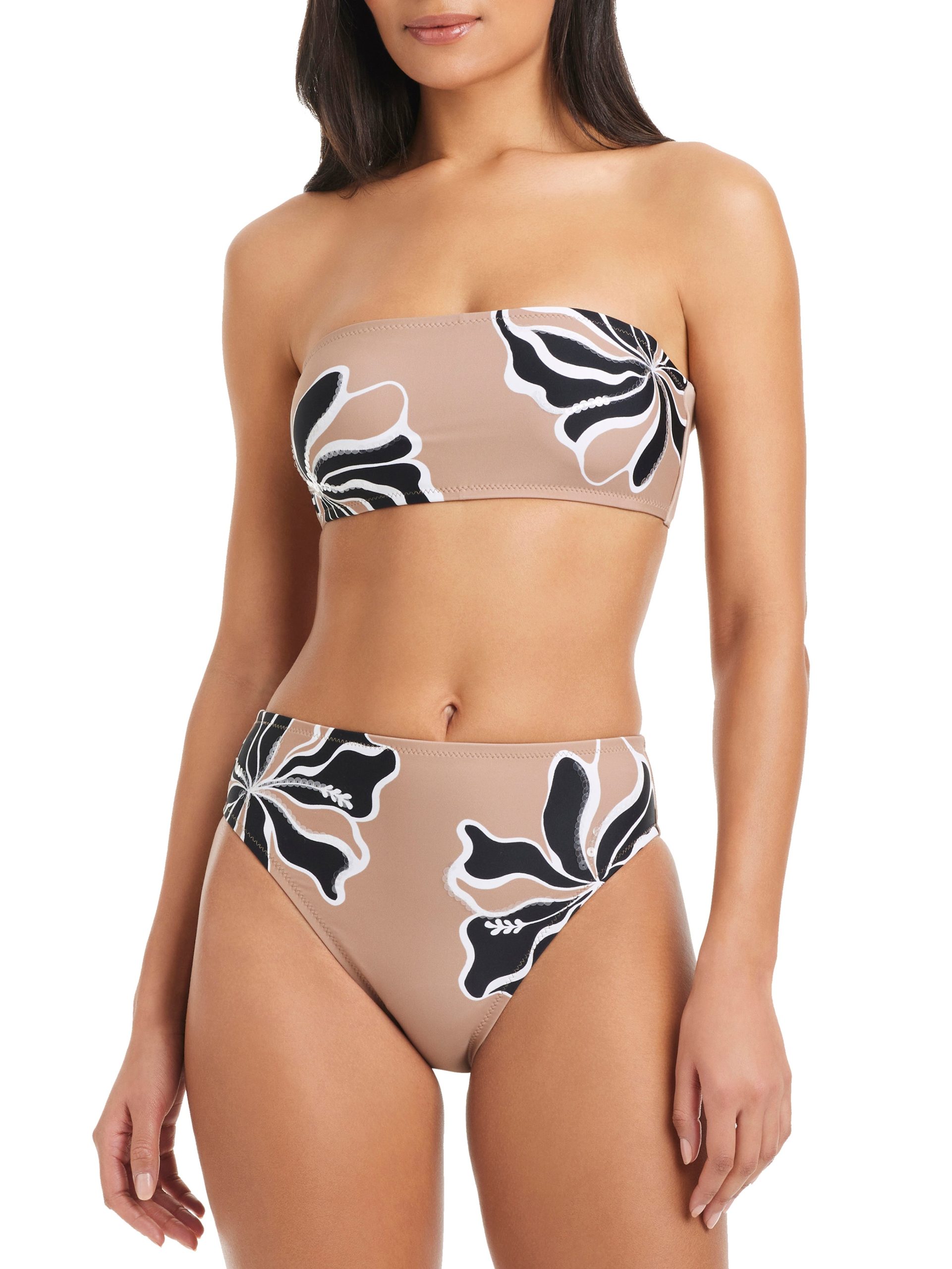 Sequin Bandeau Bikini Top Toasted Coconut
