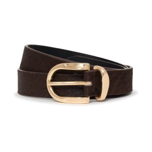 All Day Calf Hair Belt Choco Brown