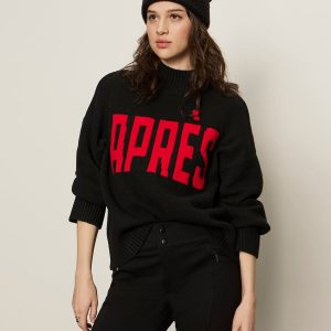 Apres Ski Sweater Black/Mars Red Petite Sizing