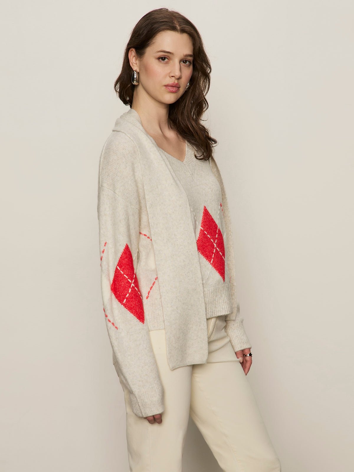 Argyle Scarf Sweater Tulip Multi Argyle - Image 3