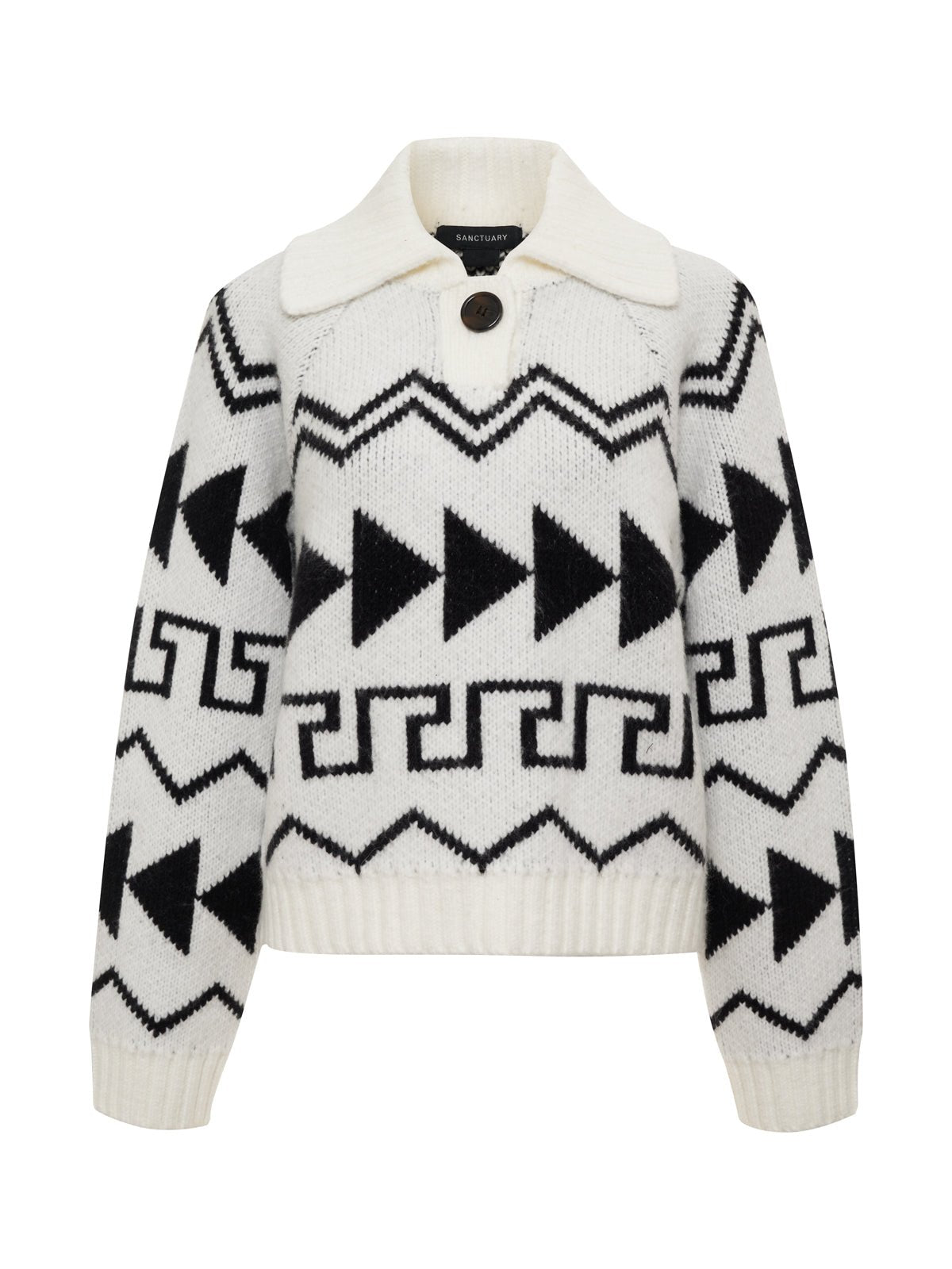 Below Zero Fairisle Popover Chalk And Black Fairisle Extended Sizing - Image 8