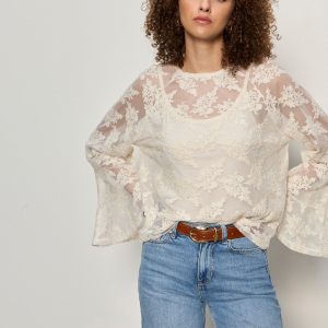 Boho Lace Top Vintage Ivory