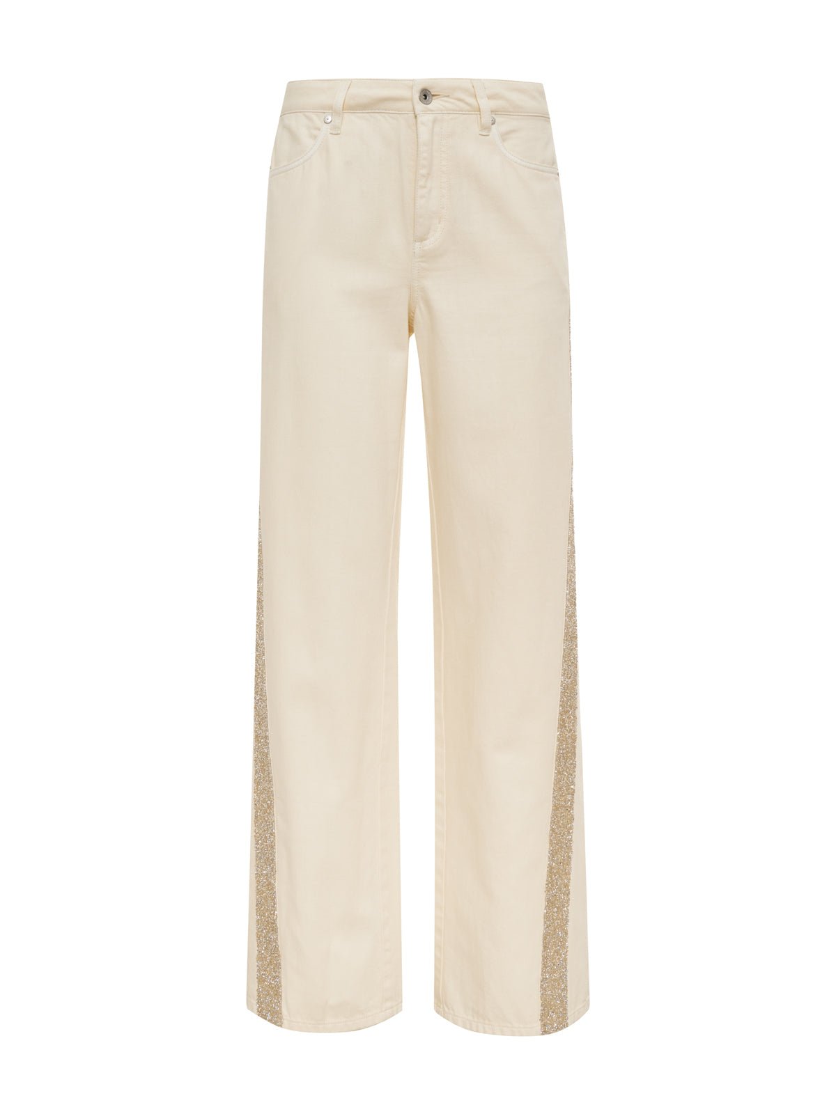 Cadence Shimmer Stripe Jean Vanilla Creme - Image 7